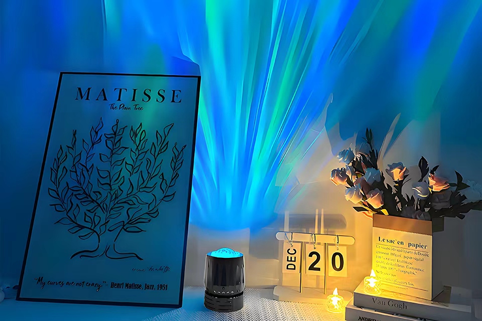 aurora night light mini projector
